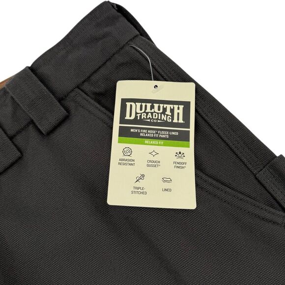 NWT Duluth Trading Co Men's Fire Hose Fleece-Lined Canvas Cargo Pants Gray 36x30 - Picture 9 of 16